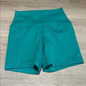 Women's Teal High-Waisted Shorts